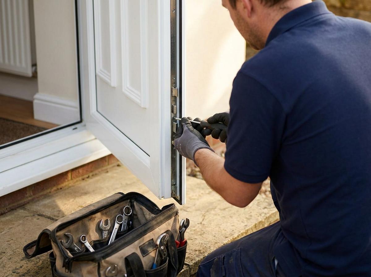 Doctor Locks repairing a uPVC door lock mechanism in Birmingham